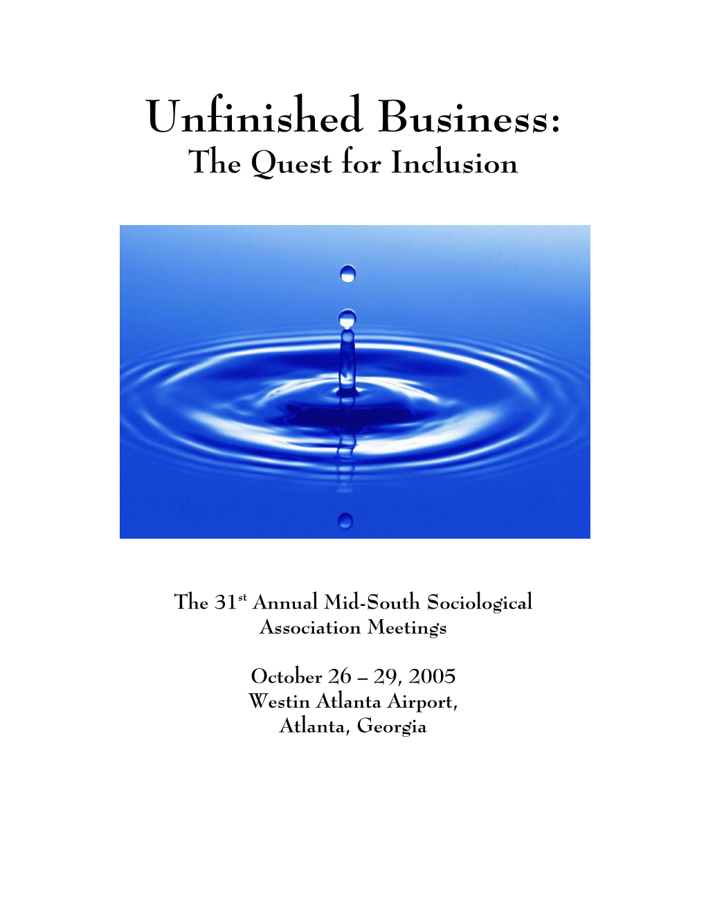 Program for the 2005 31St Annual Meeting