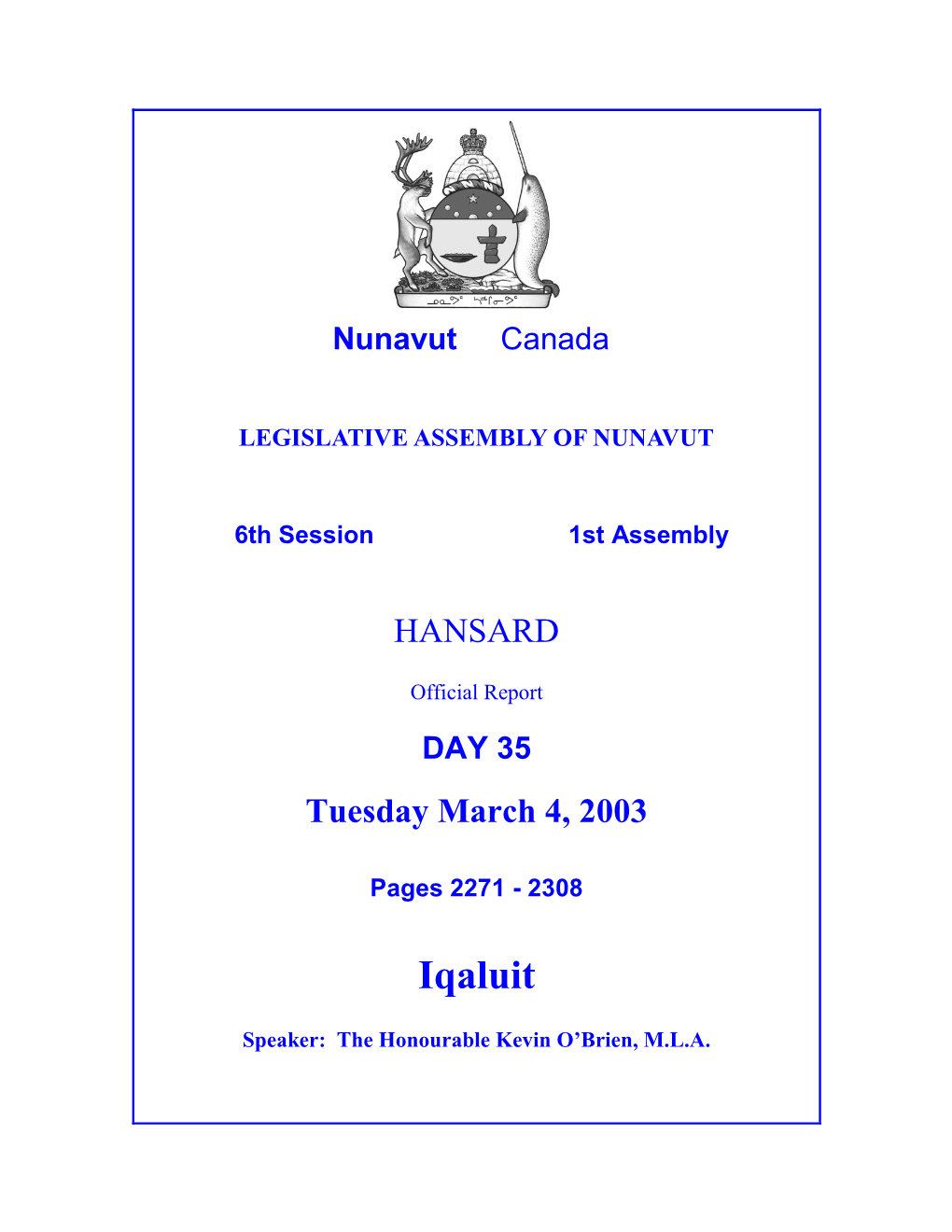 Nunavut Hansard 2271