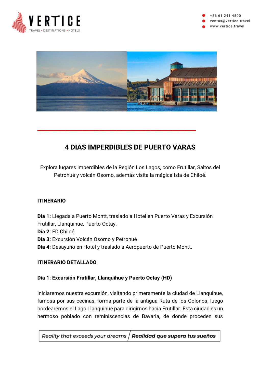 4 Dias Imperdibles De Puerto Varas