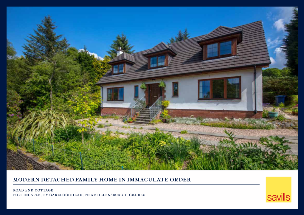 Modern Detached Family Home in Immaculate Order Road End Cottage Portincaple, by Garelochhead, Near Helensburgh, G84 0Eu