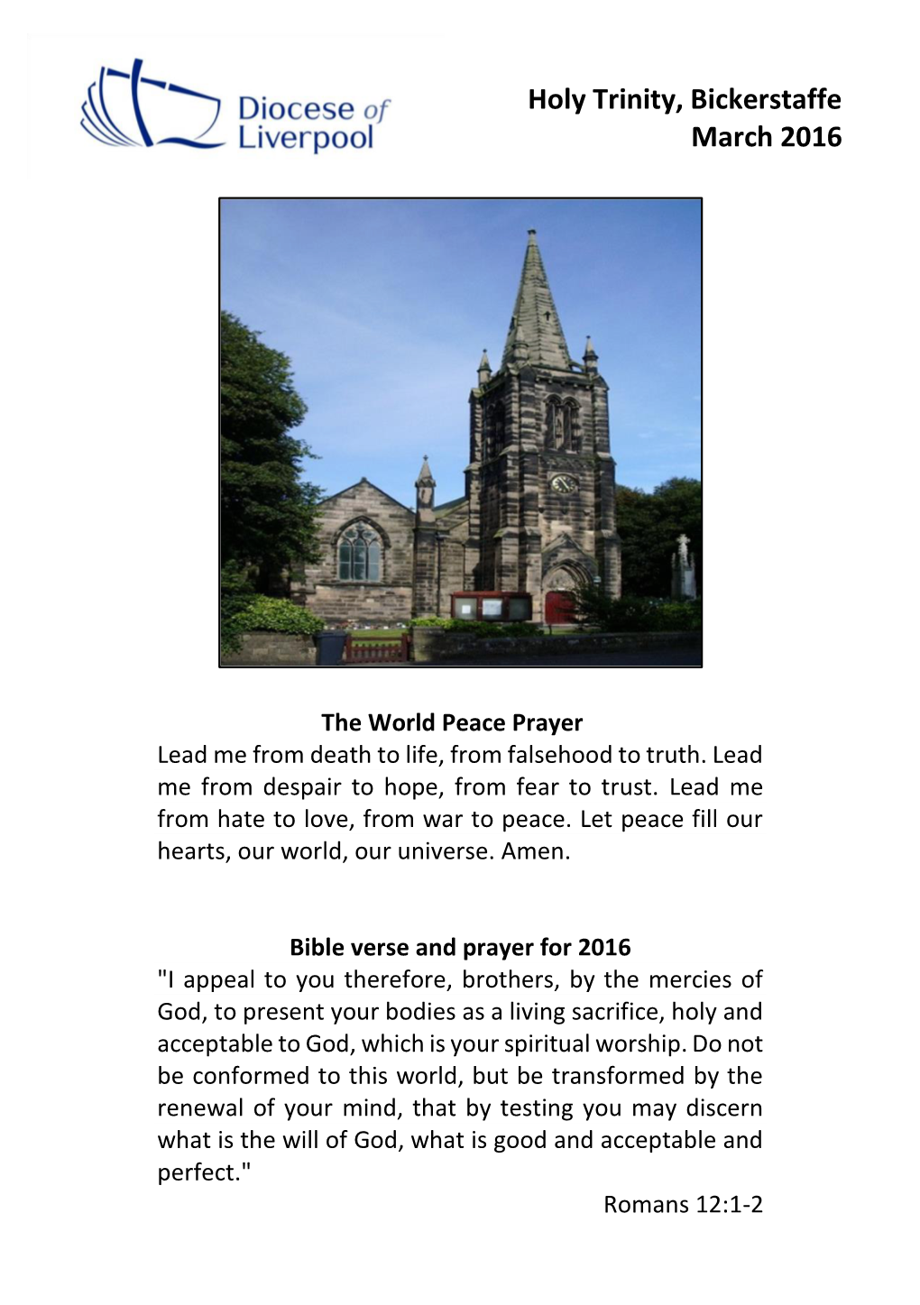 Holy Trinity, Bickerstaffe March 2016