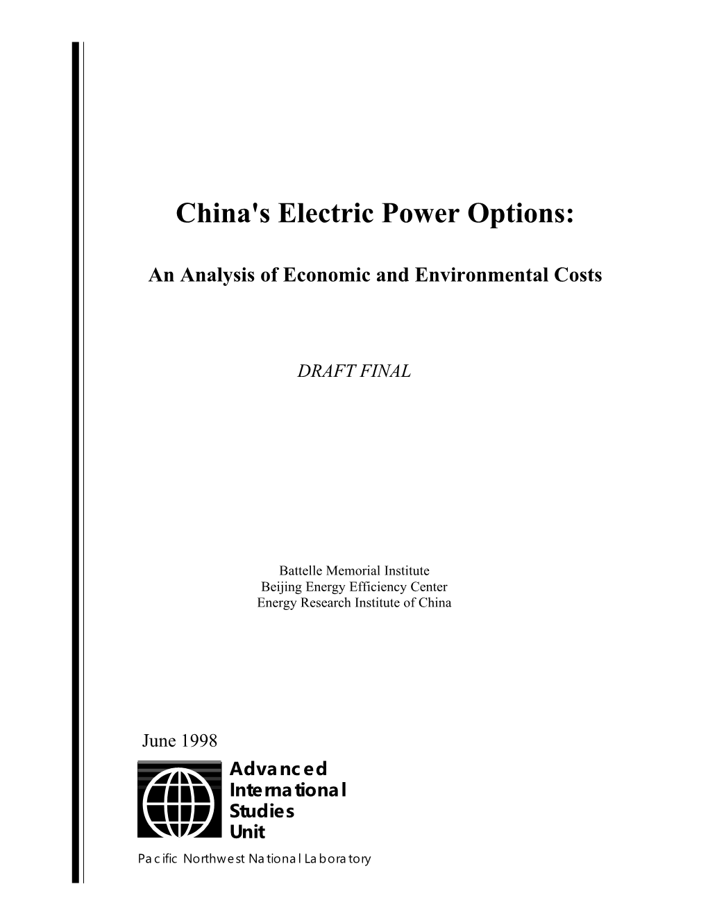 China's Electric Power Options