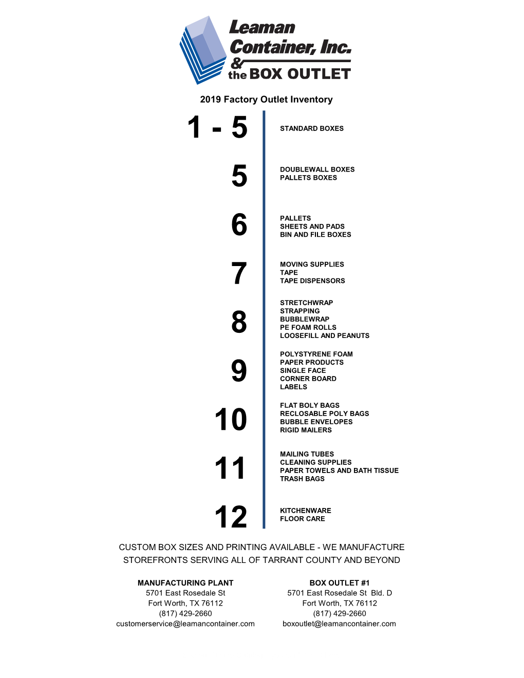 Leaman Container 2019 Stock List