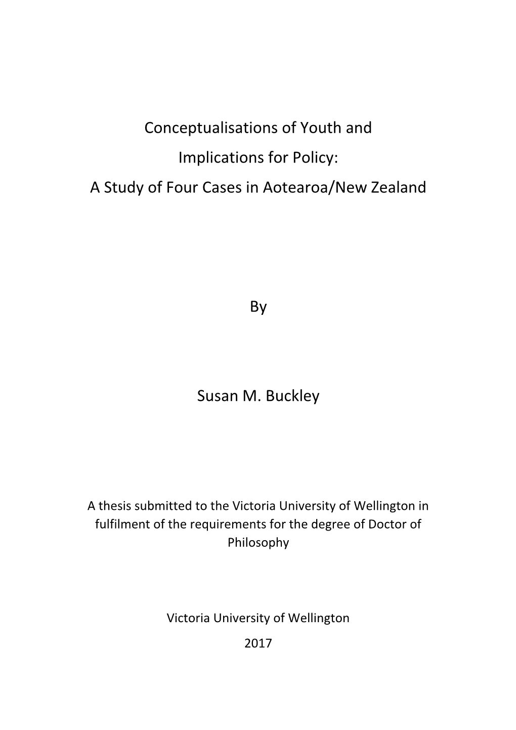 Conceptualisations of Youth and Implications for Policy: a Study of Four Cases in Aotearoa/New Zealand