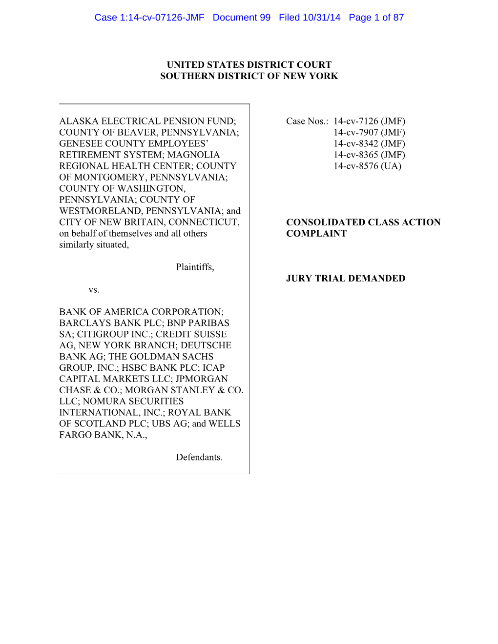 Consolidated Amended Complaint