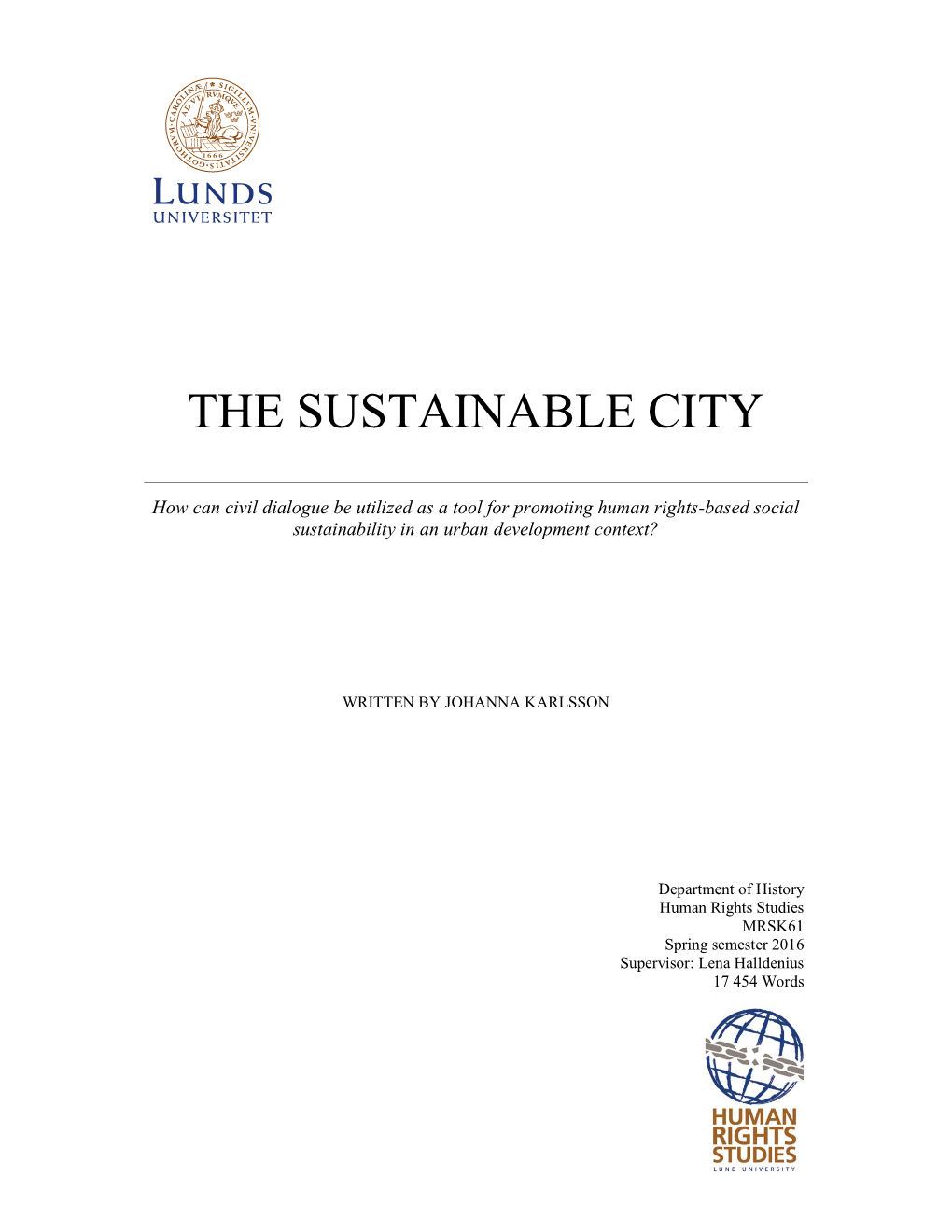 The Sustainable City