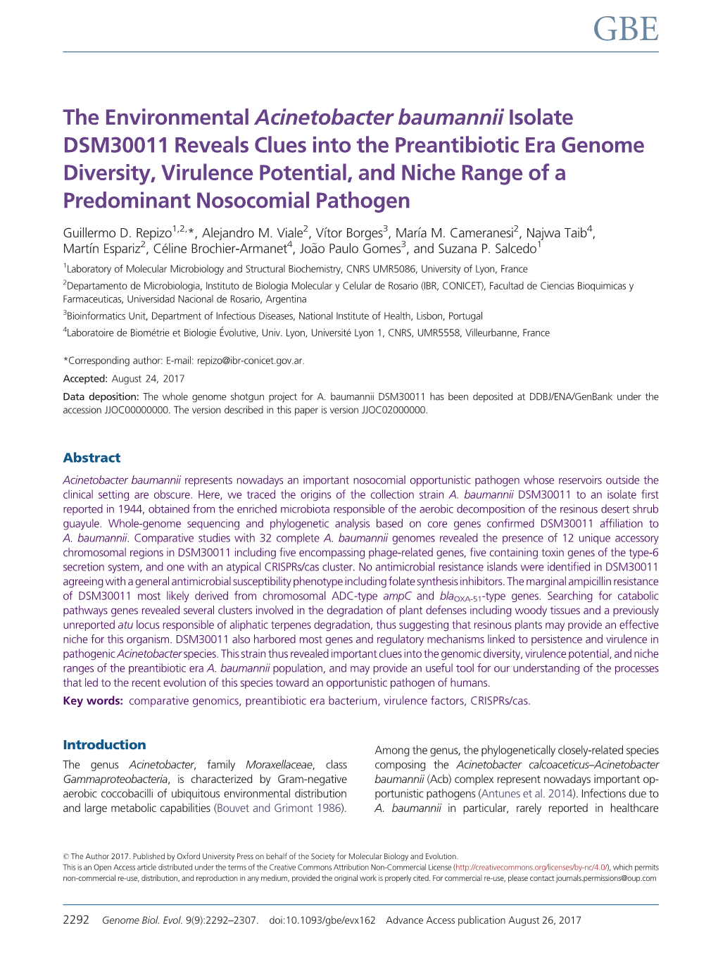 The Environmental Acinetobacter Baumannii