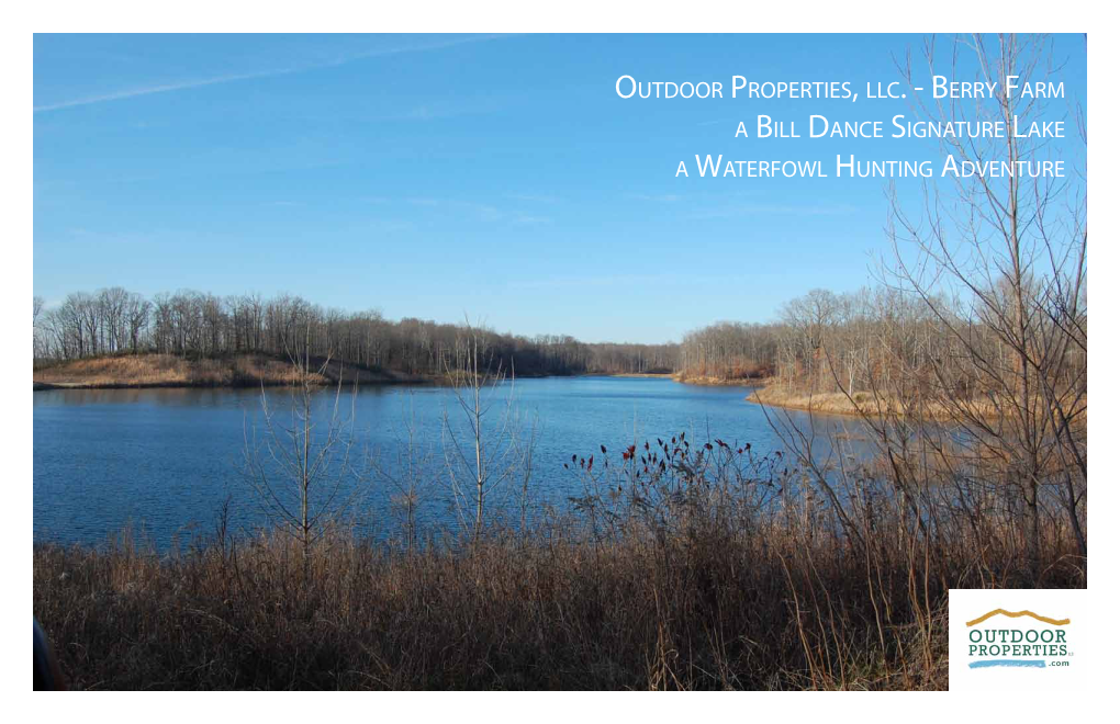 Berry Farm a Bill Dance Signature Lake a Waterfowl Hunting Adventure 02.100010.00 ©2010 Looney Ricks Kiss Architects, Inc