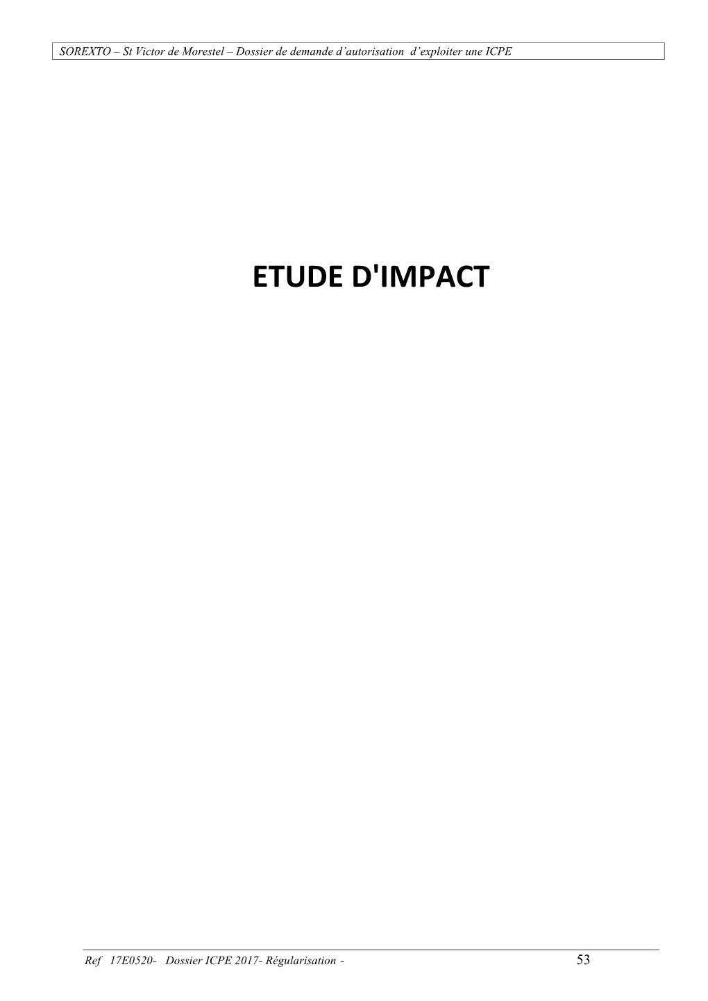 Etude D'impact