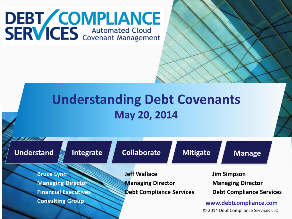 Understanding Debt Covenants May 20, 2014