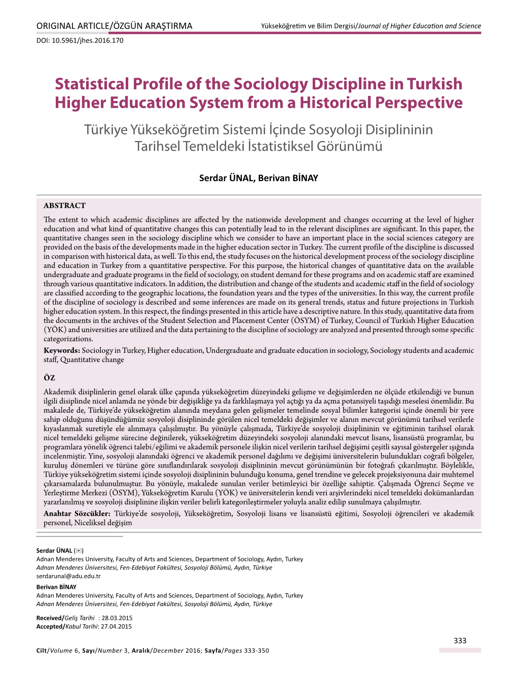 Statistical Profile of the Sociology Discipline In