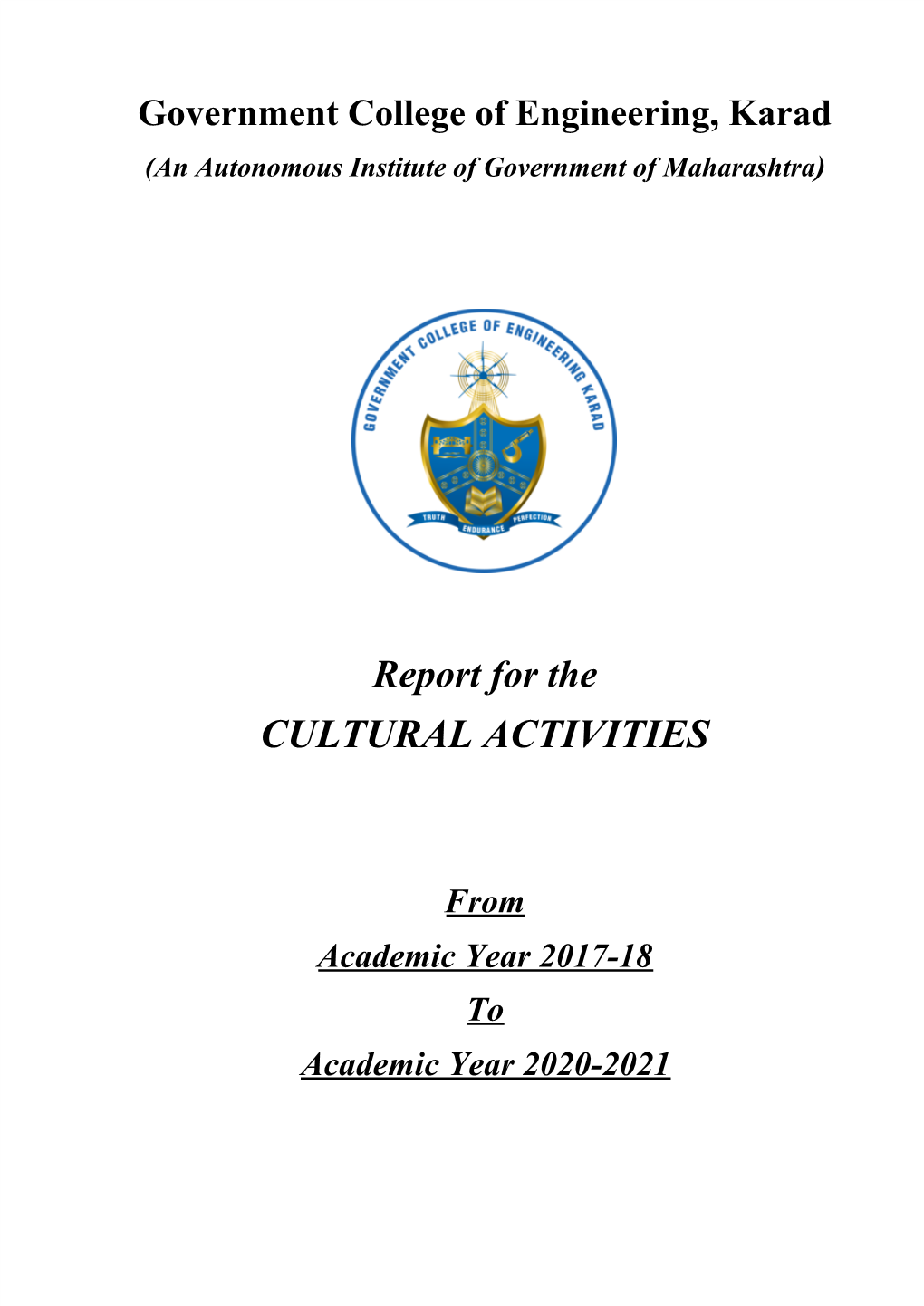 Cultural Committee Report from Academic Year 2017-18 To