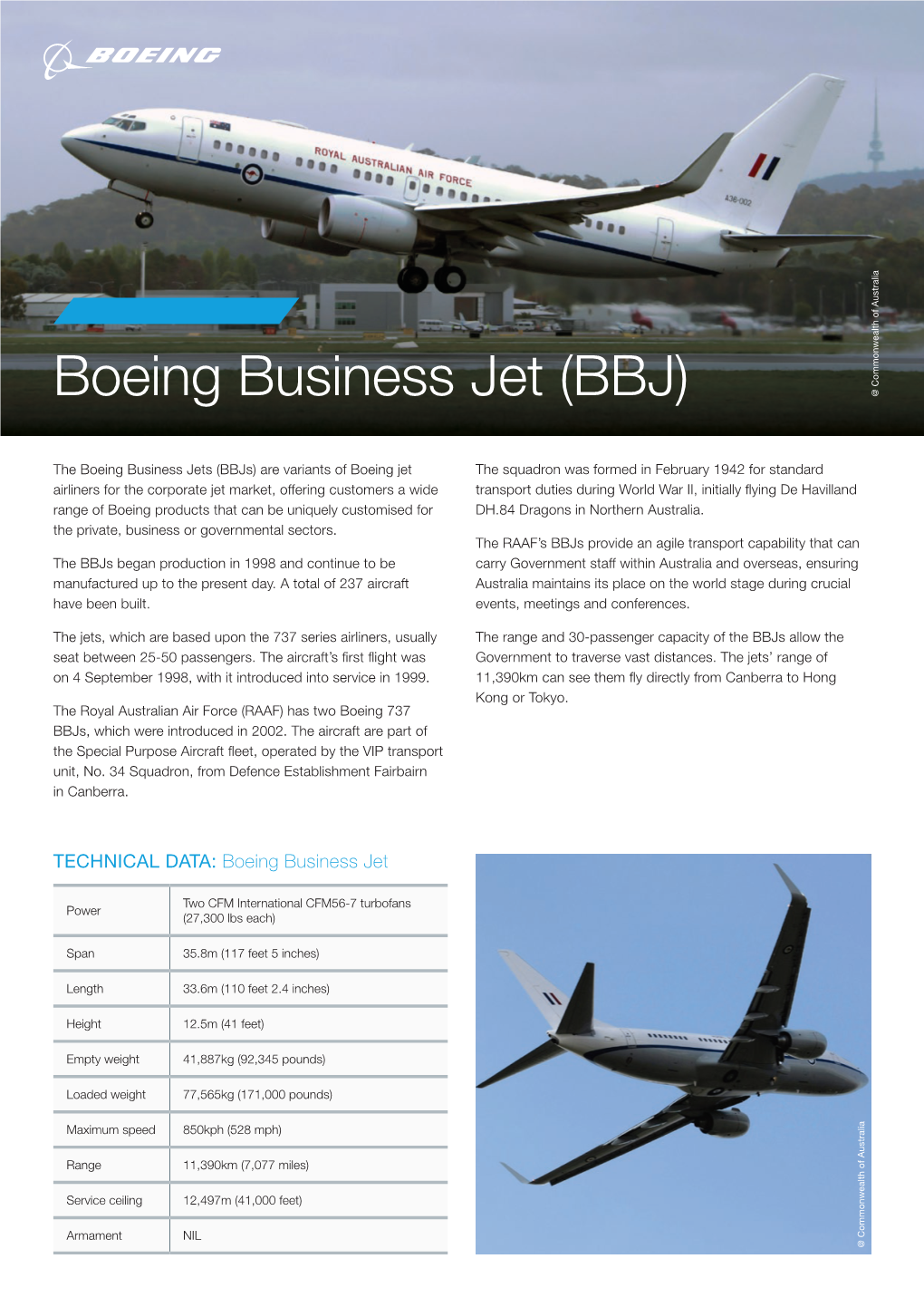 Boeing Business Jet (BBJ) @ Commonwealth of Australia