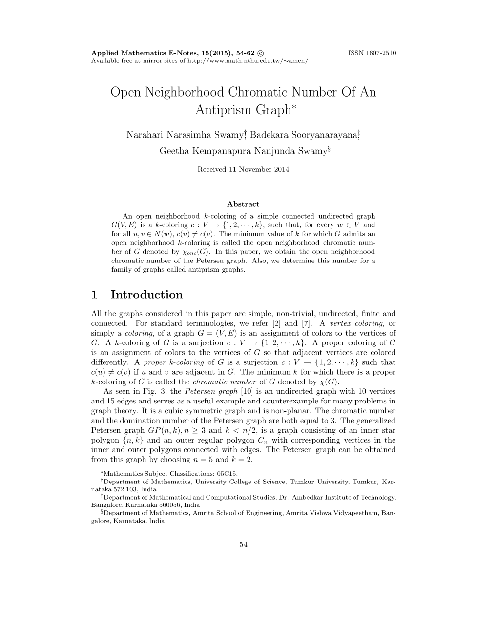 Open Neighborhood Chromatic Number of an Antiprism Graph∗