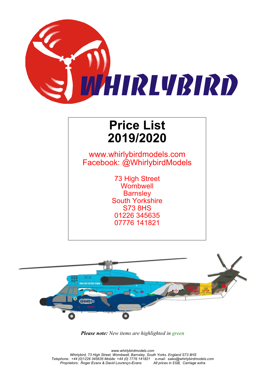 Price List 2019/2020