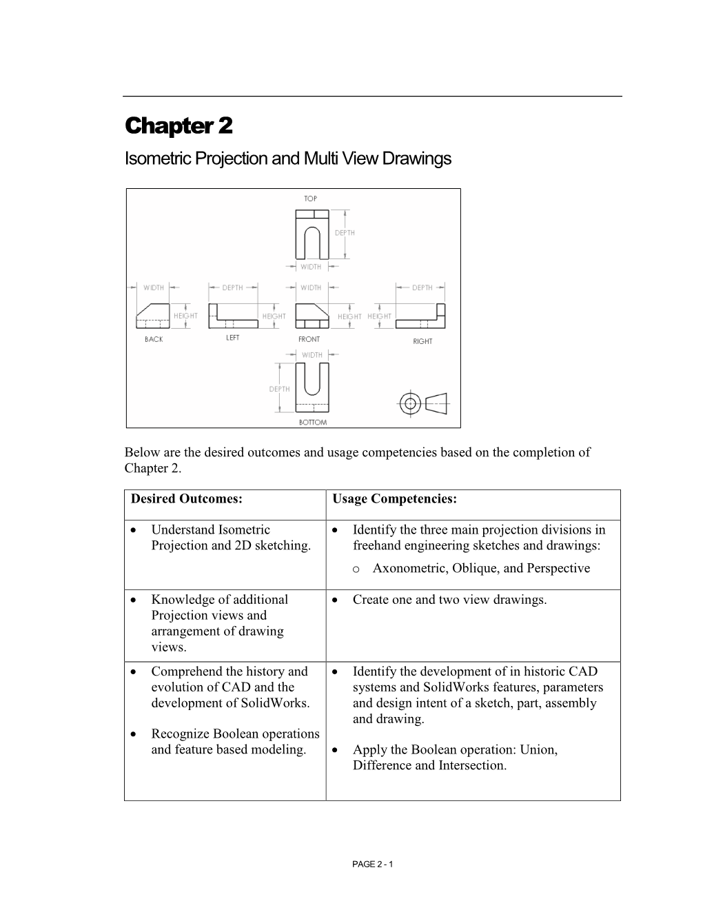 Chapter 2 Isometric Projection and Multi View Drawings