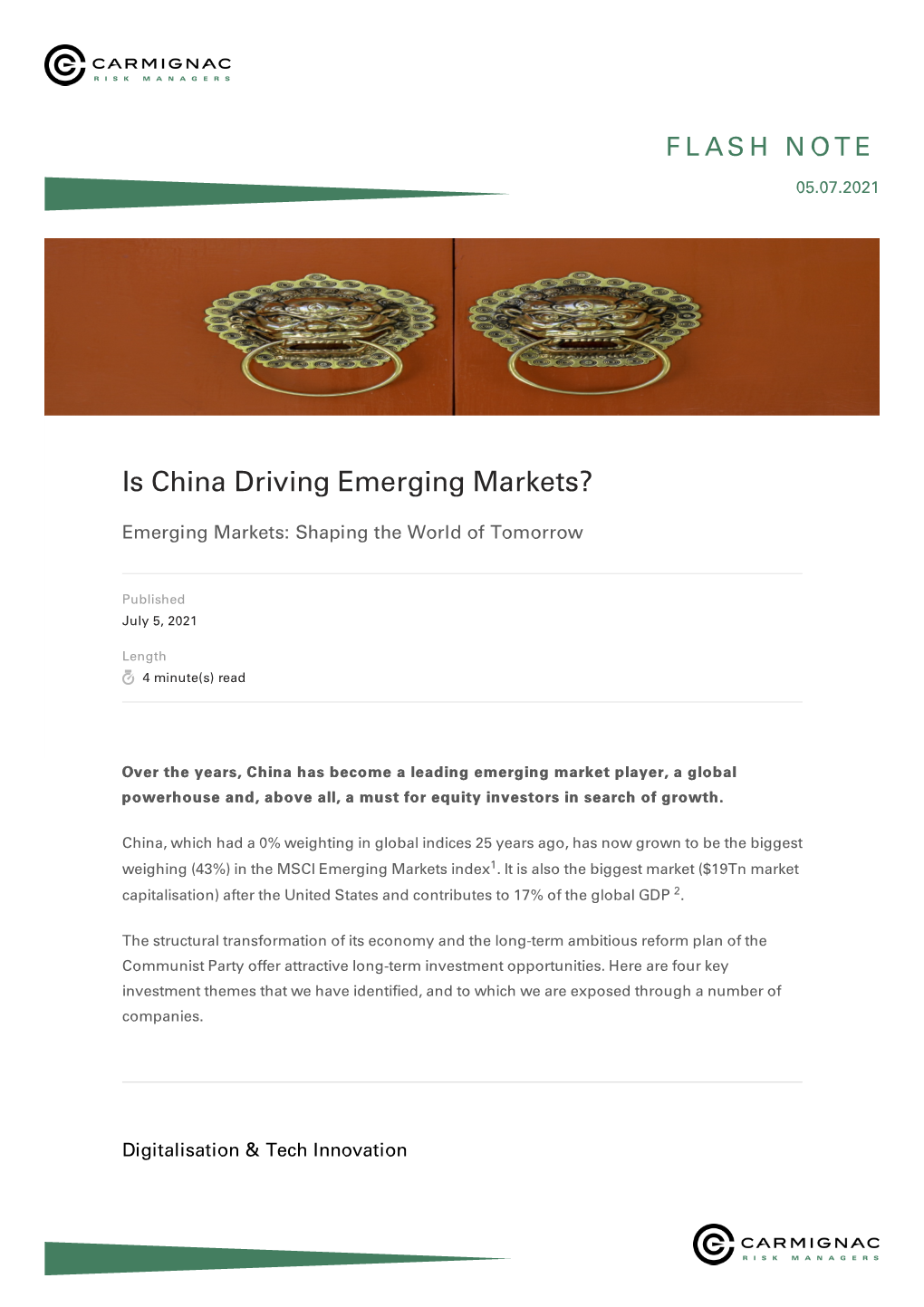 Is China Driving Emerging Markets?