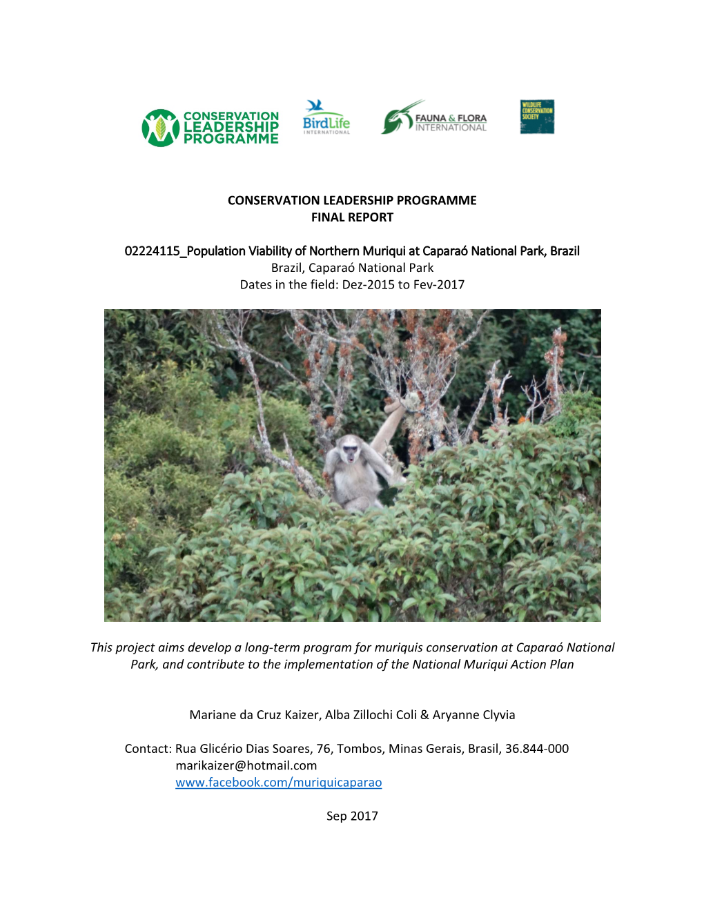 Conservation Leadership Programme Final Report