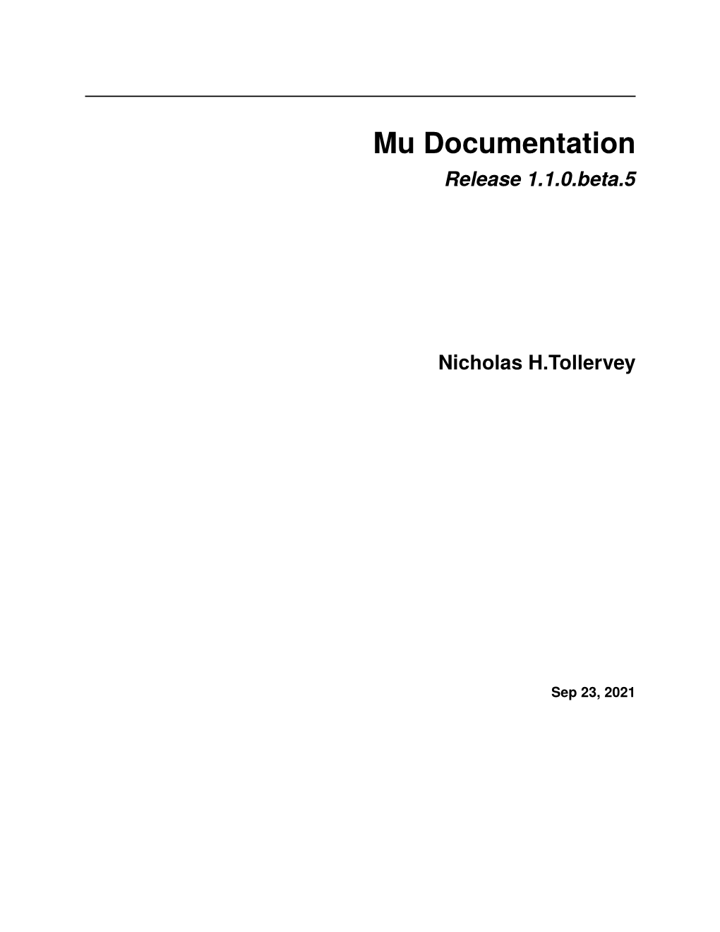 Mu Documentation Release 1.1.0.Beta.5