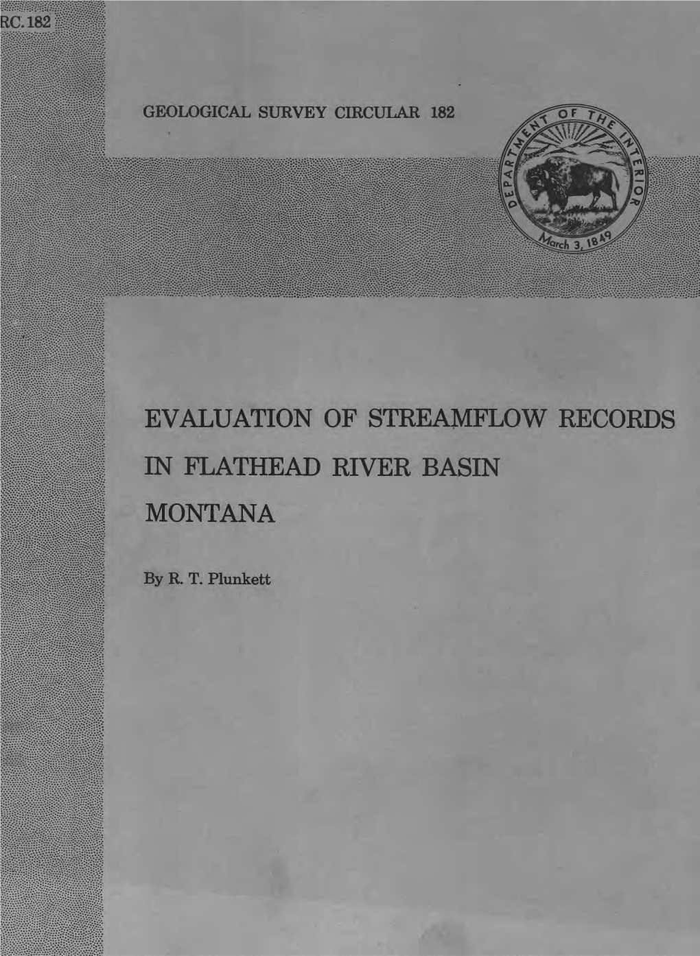 Evaluation of Streamflow Records in Flathead River Basin Montana
