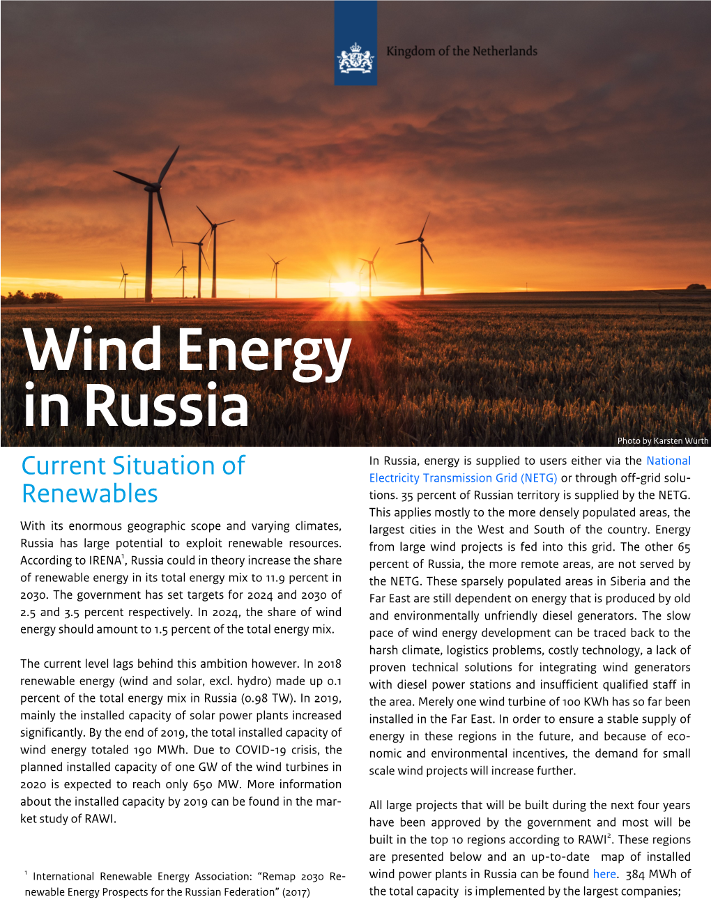 Factsheet on Wind Energy in Russia