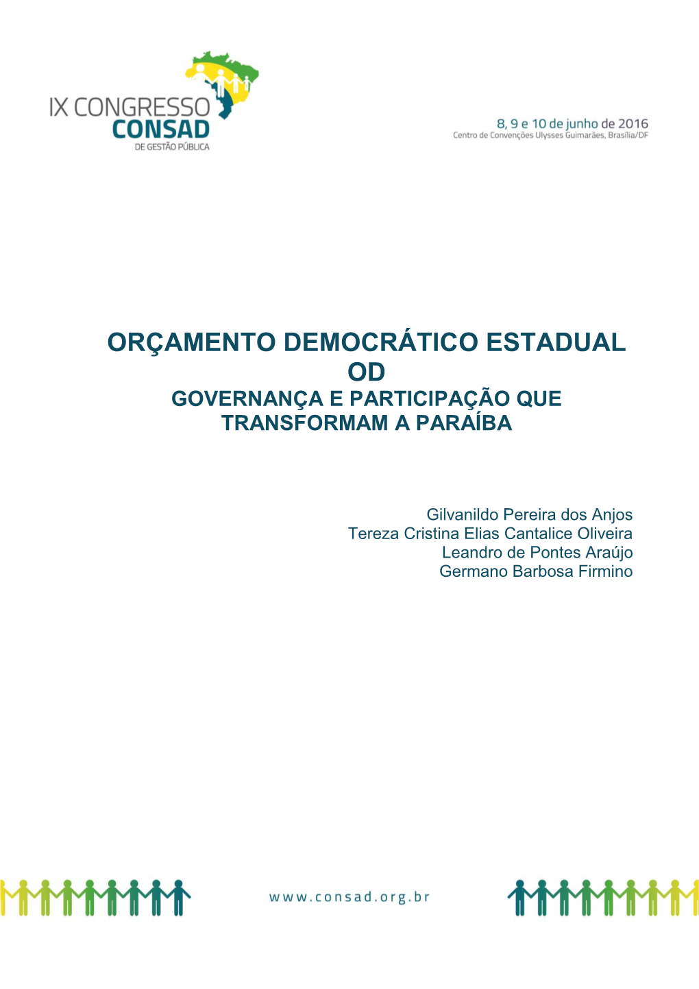 Orçamento Democrático Estadual Od Governança E Participação Que Transformam a Paraíba