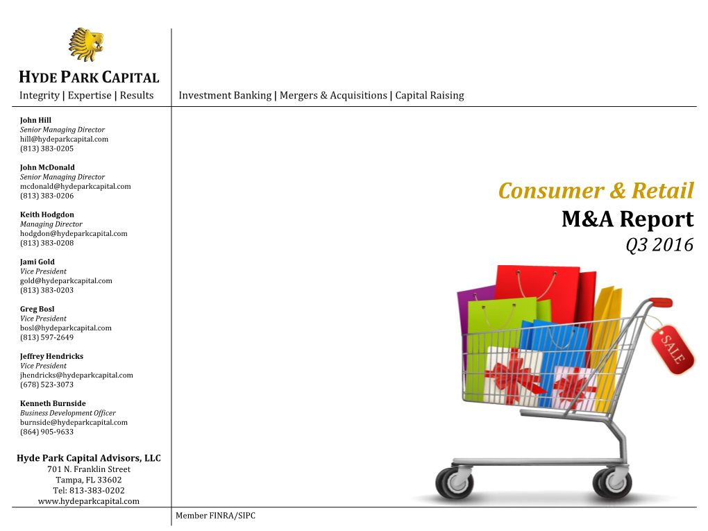 Consumer & Retail M&A Report