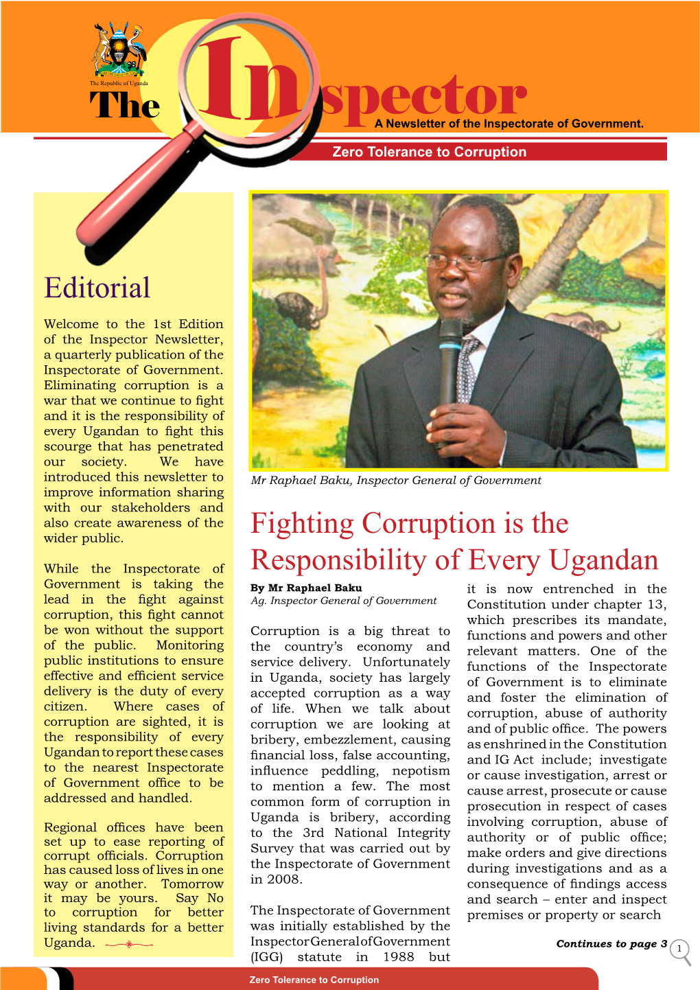 Editorial Fighting Corruption Is the Responsibility of Every Ugandan