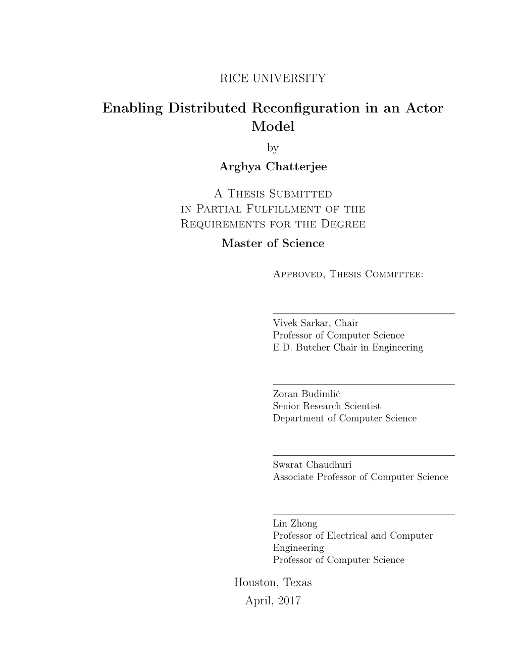 Enabling Distributed Reconfiguration in an Actor Model