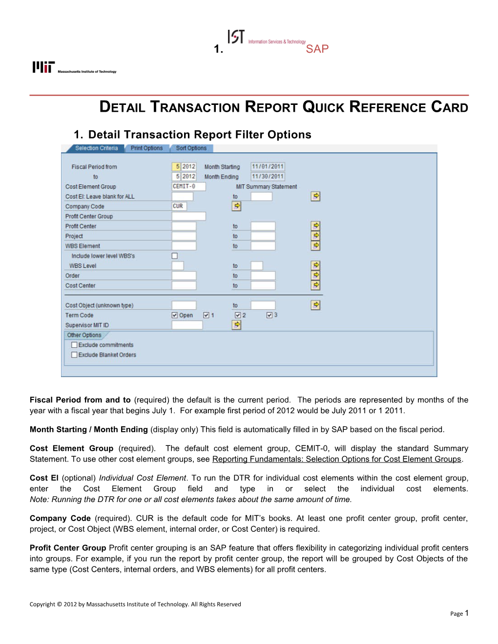 Detail Transaction Report Quick Reference Card