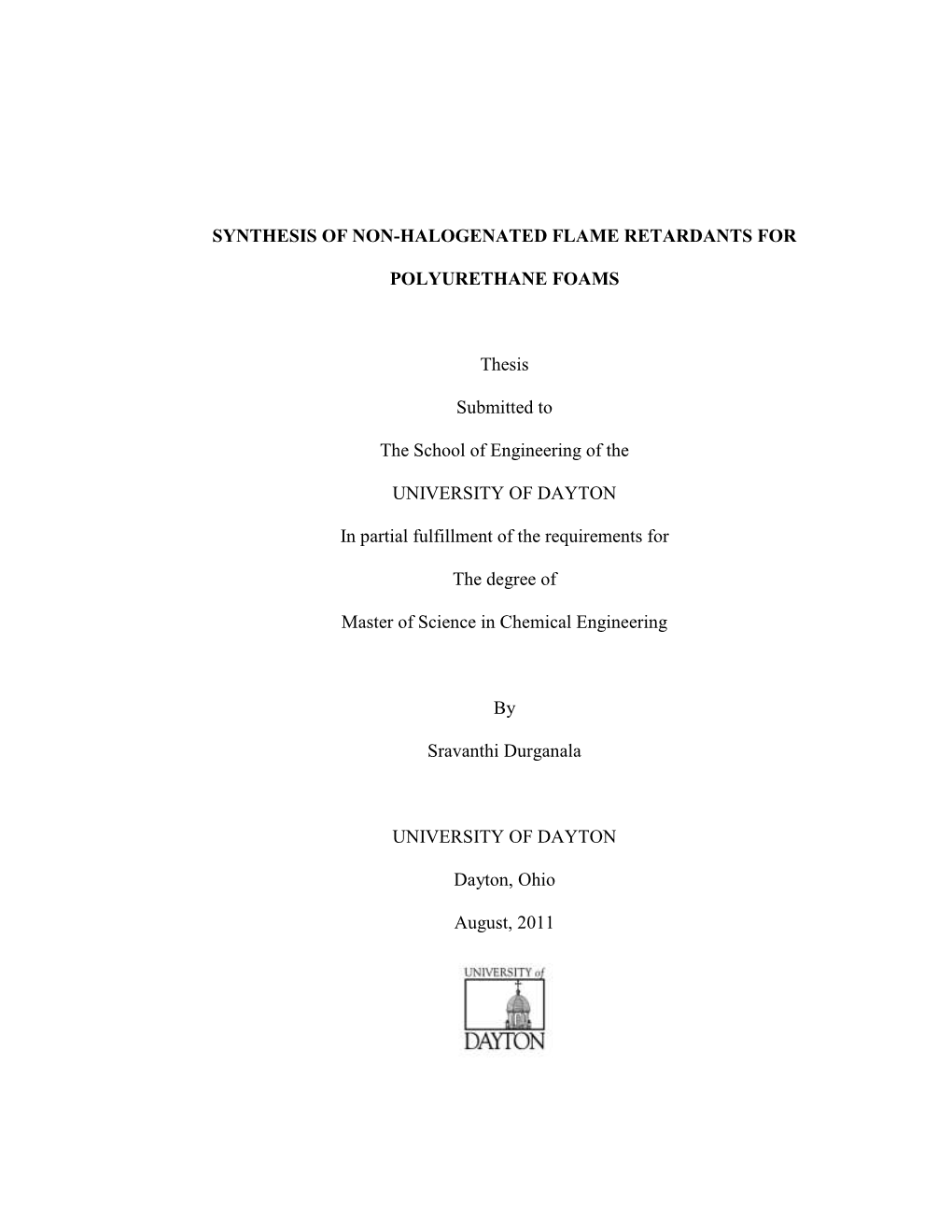 Synthesis of Non-Halogenated Flame Retardants For