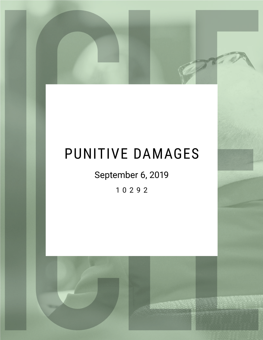 PUNITIVE DAMAGES September 6, 2019 10292 ICLE: State Bar Series