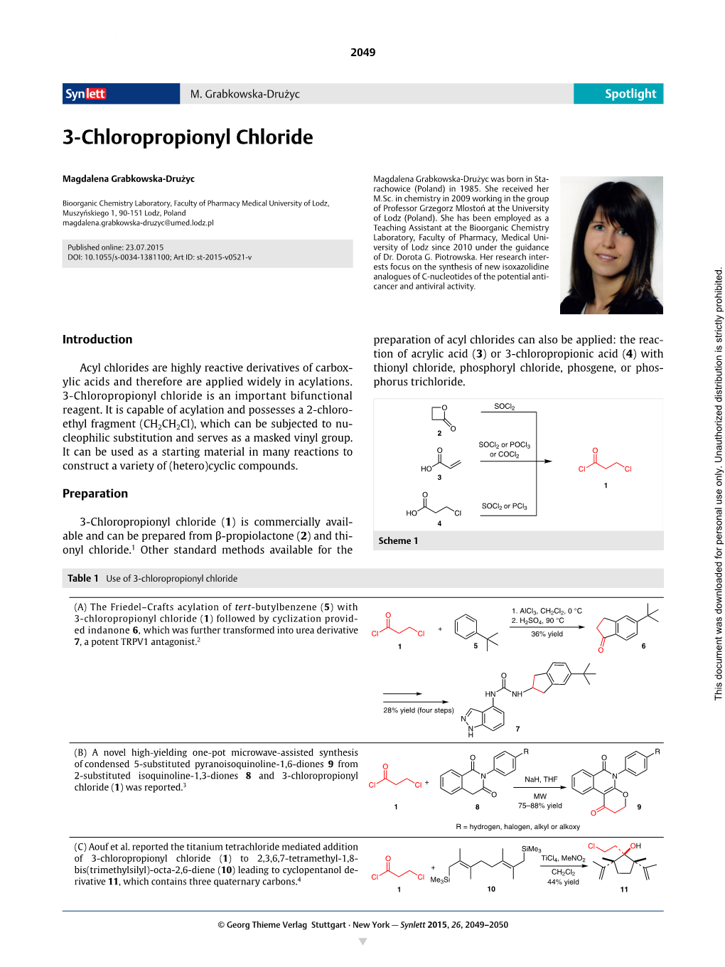 3-Chloropropionyl Chloride