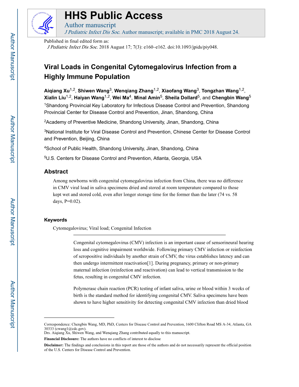 Viral Loads in Congenital Cytomegalovirus Infection from a Highly Immune Population