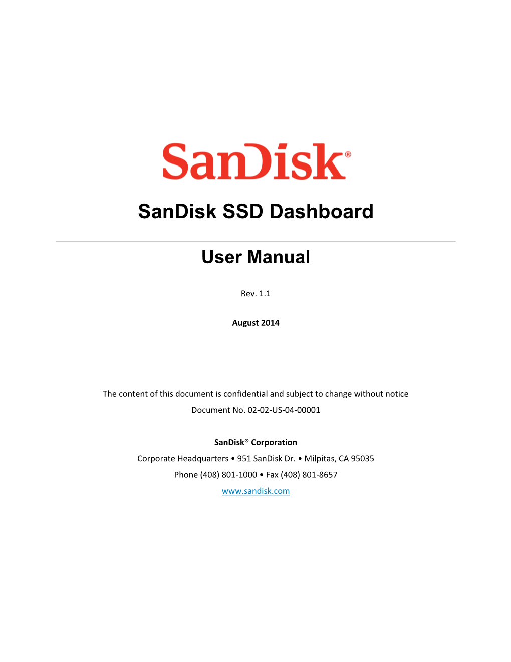 Sandisk SSD Dashboard