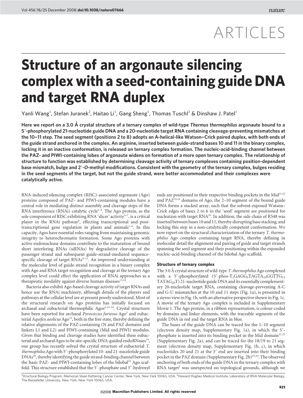 Structure of an Argonaute Silencing Complex with a Seed-Containing Guide DNA and Target RNA Duplex