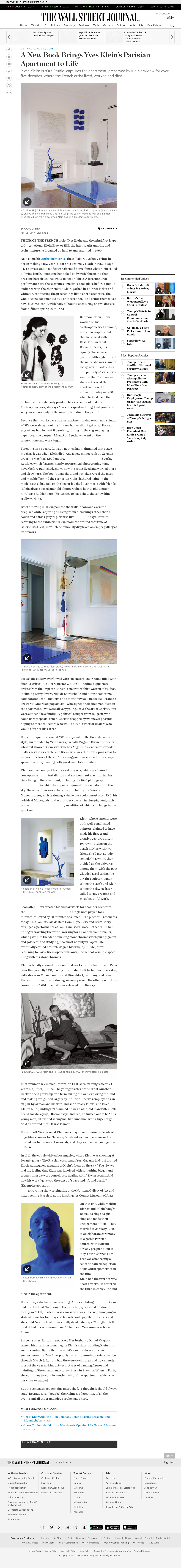 A New Book Brings Yves Klein's Parisian Apartment To