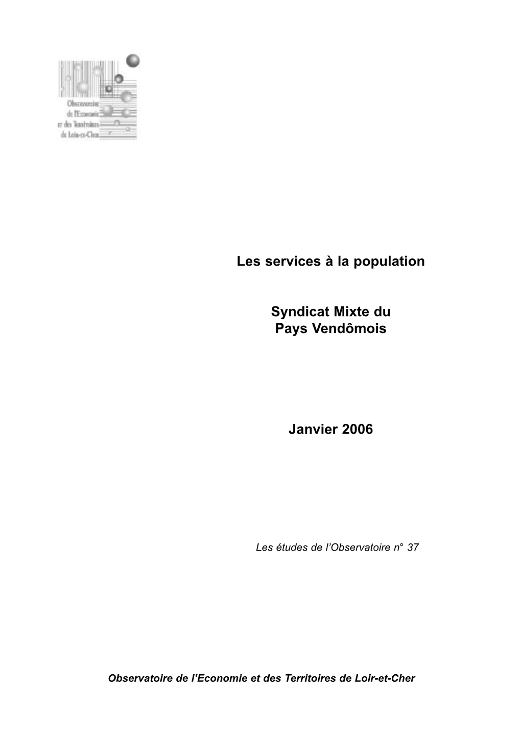 Les Services À La Population Syndicat Mixte Du Pays Vendômois Janvier