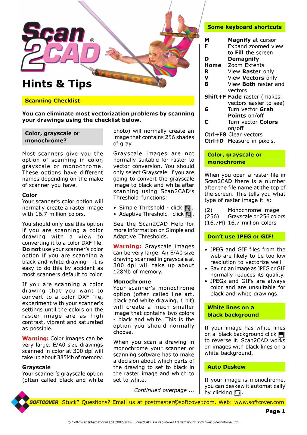 Scan2cad Hints & Tips