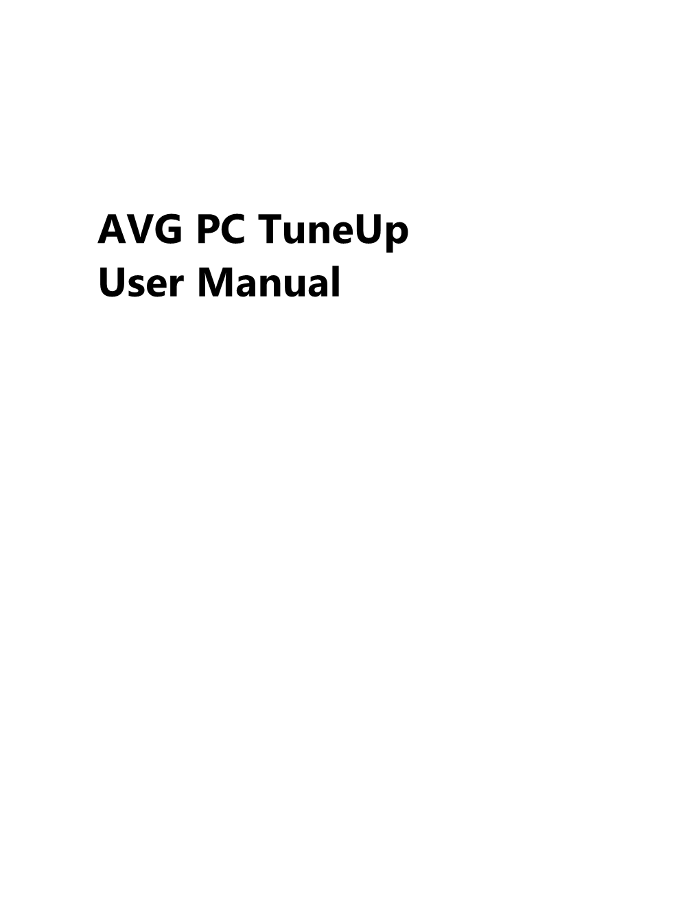 Manual AVG PC Tuneup