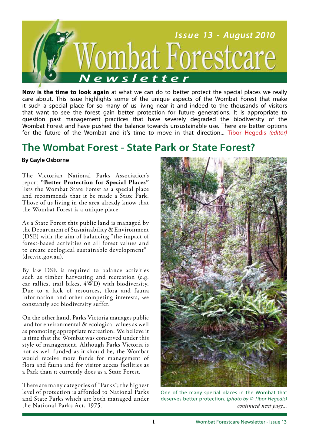 State Park Or State Forest? Newsletter