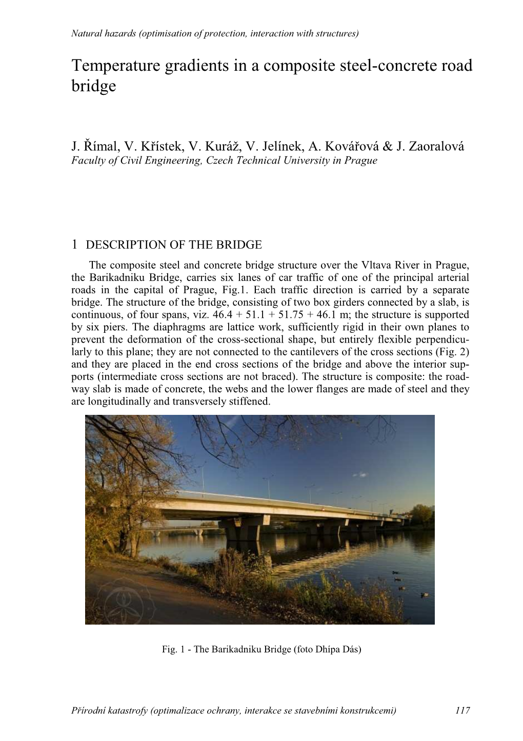 Temperature Gradients in a Composite Steel-Concrete Road Bridge