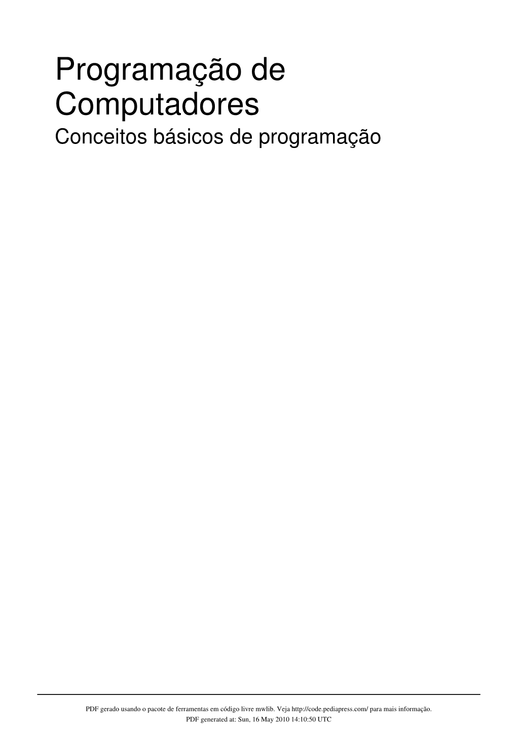 Programação De Computadores Conceitos Básicos De Programação