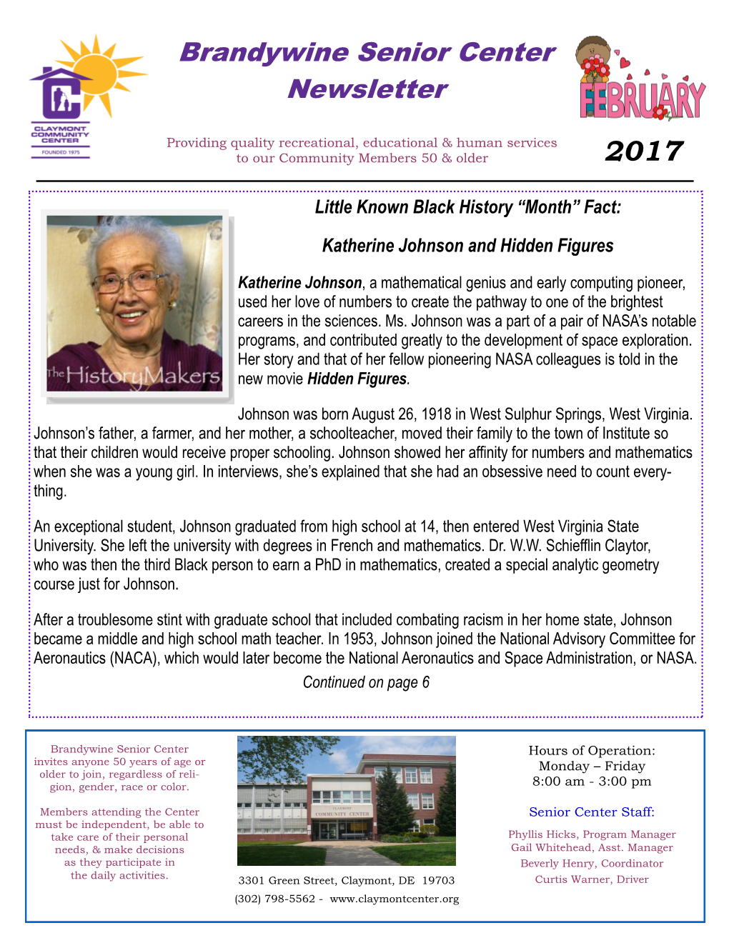 Brandywine Senior Center Newsletter