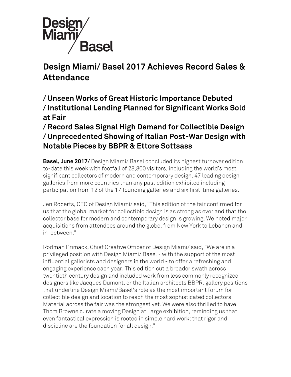 Design Miami/ Basel 2017 Achieves Record Sales & Attendance