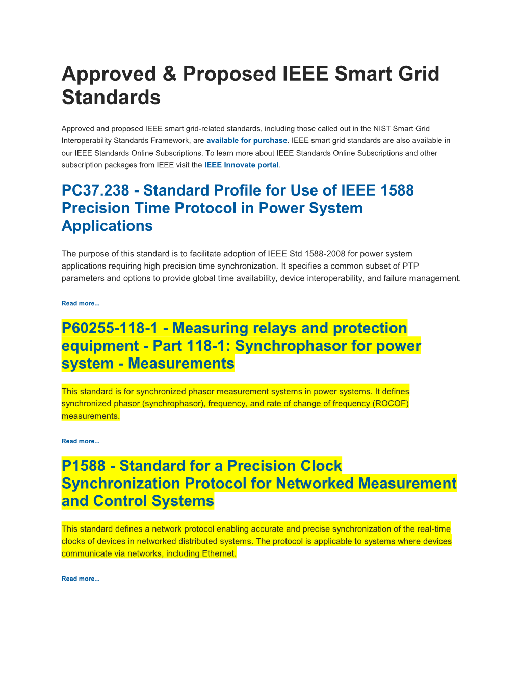 Approved & Proposed IEEE Smart Grid Standards