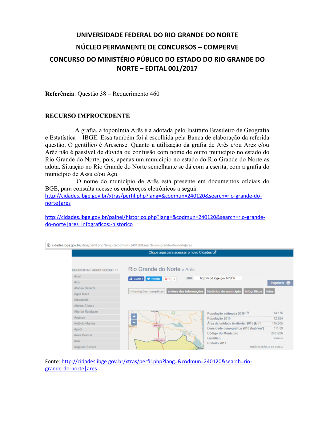 Universidade Federal Do Rio Grande Do Norte Núcleo Permanente De Concursos – Comperve Concurso Do Ministério Público Do