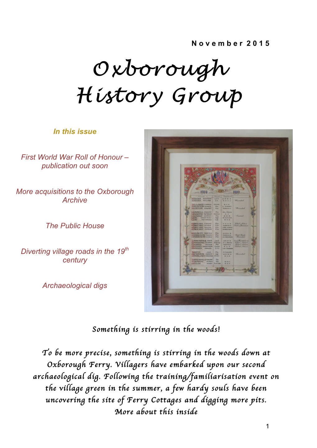 Oxborough History Group
