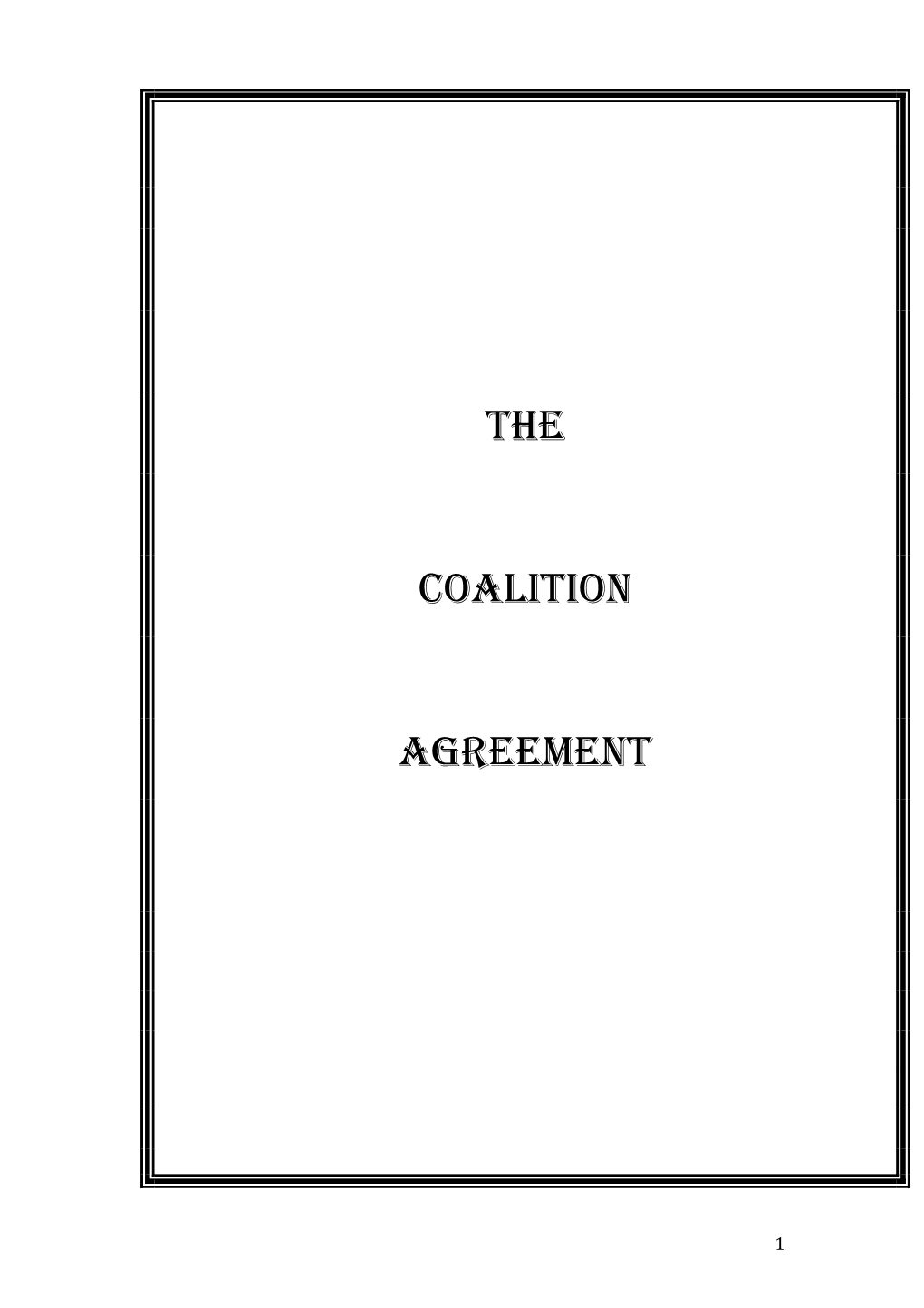 The Coalition Agreement for Stability and Reform 31 March 2015