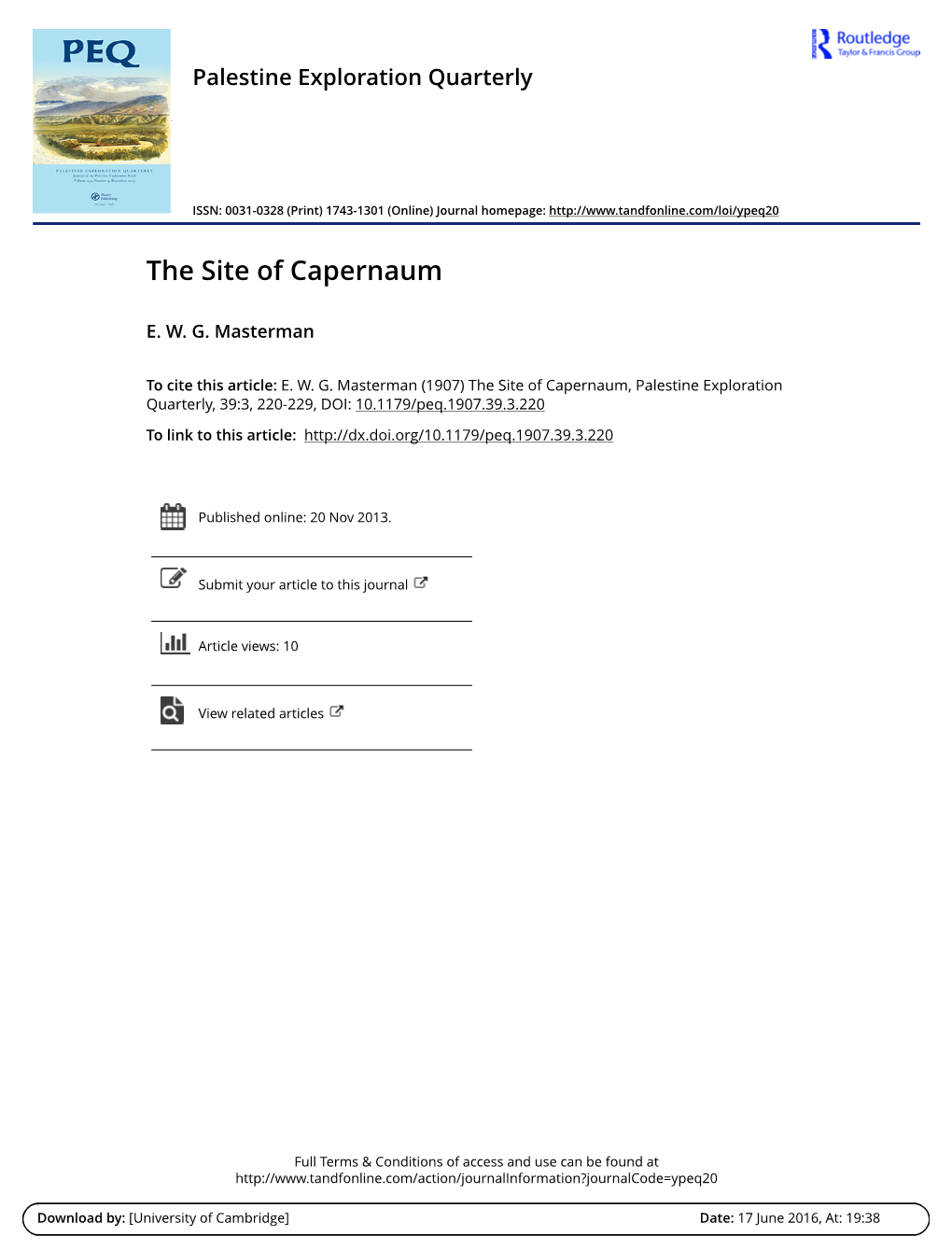 The Site of Capernaum
